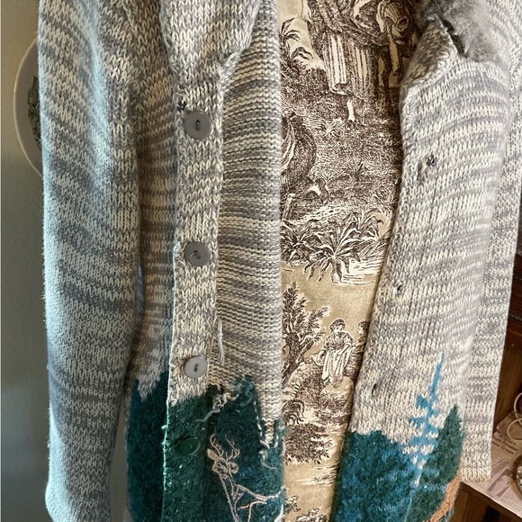 Unique DEER Fall Winter Bulky 3/4 Tunic Warm DEER FOREST Sweater - Picture 8 of 9